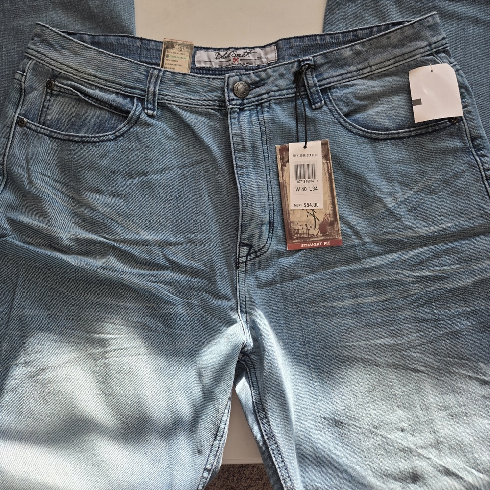 Men's Light Blue Straight Jeans